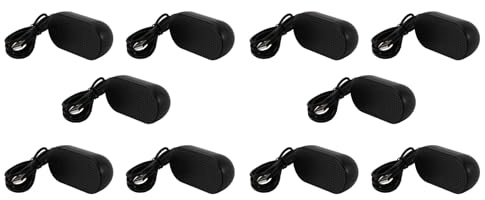 Goufride 10 altavoces USB portátiles con alimentación estéreo multimedia para laptop, ordenador portátil (negro)
