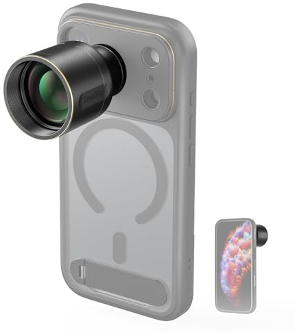 SmallRig Teleobiettivo 2X per iPhone 17/16/15 Pro Max, obiettivo HD con ingrandimento 2X con supporto a T, compatibile con smartphone 4x/5x/8x teleobiettivo fotocamera - 5920