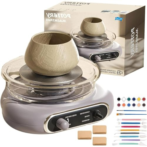 Kit De Cerámica Completo, Mini Torno Eléctrico Para Cerámica Con Pedal Y Herramientas, Regulación De Velocidad Continua, Para Principiantes, Uso En Escuela Y Hogar purple