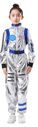 Generisch Costume di carnevale da astronauta, per bambini, avventura nello spazio (blu, 7-9 anni)