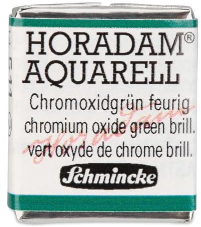 Schmincke – HORADAM® AQUARELL - feinste Künstler-Aquarellfarben, 511 hromoxidgrün feurig, 14 511 044, 1/2 Näpfchen