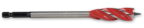 Armeg WWB25.0T 25mm WoodBeaver 4 Flute Wood Auger Drill Bit,Red/Grey
