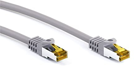 Goobay 91621 RJ45 Patchkabel CAT 6A S/FTP (PiMF) mit CAT 7 Rohkabel / 500 MHz Netzwerkkabel / Internetkabel RJ 45 Stecker / LAN Kabel Grau 5m