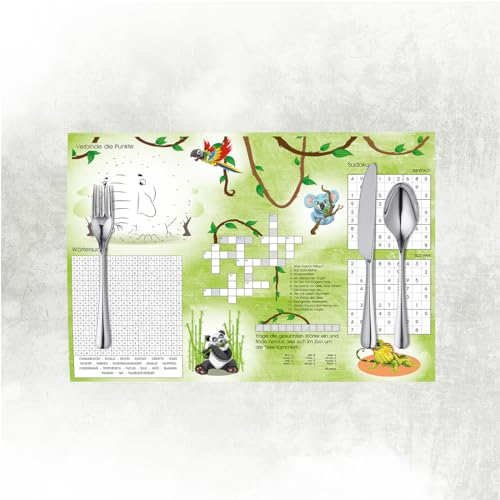 Mank Tischsets aus Papier 40 cm x 30 cm | Platzset ideal für Gastronomie und Feiern | 100 Stück | Dschungel