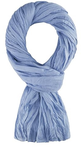 ALLEE DU FOULARD - Cheche, Écharpe, Chale Premium - Bleu Bleuet - 100% Coton - Taille 200 X 110 CM - Chèche Femme et Homme - Plus De 50 coloris Unis
