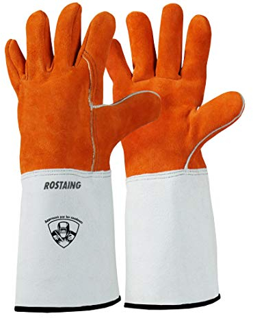 ROSTAING Gant SPLITWELD - Paire de gants Cuir Soudure - Pour Tous les Travaux De Soudage - Résistant à la Chaleur et Métal Liquide - Protection Etincelles - Utilisé pour Soudeurs, Cheminée, Barbecue