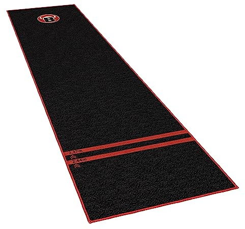 Carpet Mat 170 Black, Dartteppich mit rutschfester Unterseite aus Gummi, Turnier Dartmatte mit offiziellem Abstand zum Dartboard 237cm x 80cm, Schutz für Darts und Boden