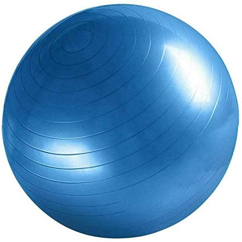GLOW Exercise Gym Ball – Blue Fitness Yoga Swiss Ball with Dual Hand Pump to Tone Strengthen Core Thighs Back Abs - 65 cm Burst Resistant Supports 200kg Ideal Birthing Ball for Pilates Pregnancy
