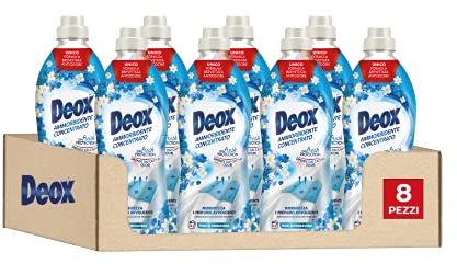 Deox - Weichspülerkonzentrat, 360 Waschgänge, Frühlingsblumen, weiche und duftende Kleidungsstücke, mit Fresh Protection-Technologie, 900 ml x 8 Packungen