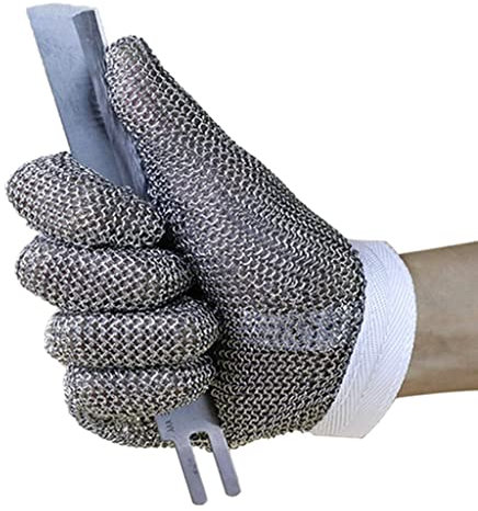 Gant Anti Coupure Gants résistants aux métaux Lourds, 1004 Cuisine en Acier Inoxydable/Jardin/Gants d'usine, Protection de Niveau 9, antidérapant et résistant à l'usure (Size : 1pcs/S)