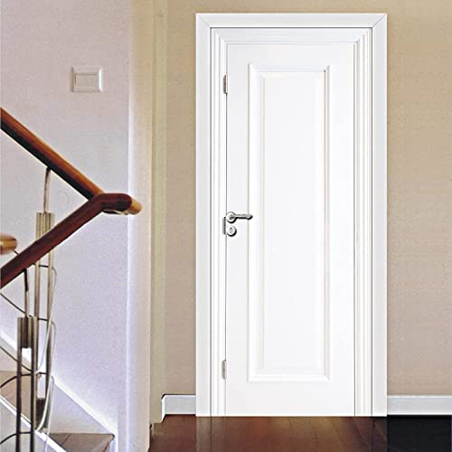 Pegatinas De Puerta 3D Para Puertas Interiores Rayas De Puerta De Madera Blanca 77 X 200 Cm Pegatinas Impermeables Para Puertas, Calcomanías De Vinilo Para Puertas, Murales Para Puertas, Carteles Rem