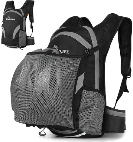 Mochila de ciclismo para bicicleta, resistente al agua, mochila ligera con soporte de malla para casco, hombres y mujeres