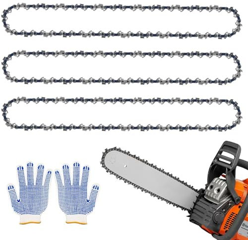 3 Stück Sägeketten 3/8 LP 1,3mm 52TG 35cm Schnittlänge, Kettensägenkette Rückschlagsarme Kette für Diverse Kettensäge Motorsäge, Kompatibel mit Dolmar, Stihl, Einhell, Husqvarna, Makita DUC353Z usw