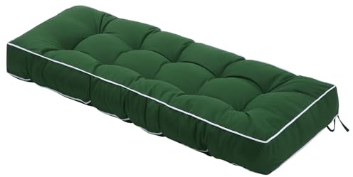 Maphissus Cuscino per panca da esterno, con laccetti, resistente alle intemperie, spesso, trapuntato, per sedia da giardino, 104 x 45 x 11 cm