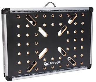 HÖGERT TECHNIK – Tavolo da officina pieghevole 845 x 598 x 735 – 885 mm con pannello MDF, regolazione in altezza a 6 livelli, 3 scatole, portata 450 kg e accessori di collegamento