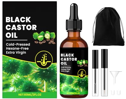 Organic Cold-Pressed Jamaican Black Castor Oil for Hair and Eyelash Growth - 60ml, nourishing scalp treatment, moisturizes skin and hair, reduces breakage