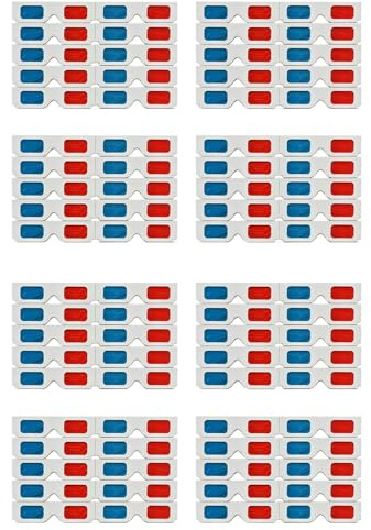 Uikdjgu Occhiali 3D, 80x di Lenti Stereo nel Carta e Blu per Film Set di Occhiali 3D nel Carta Anaglifi