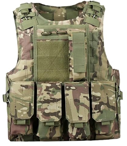Lawnrden Paintball Vest, Airsoft Vest Multifunctional Molle Adjustable Lightweight Paintball for Outdoor Train Game Fishing Hunting, Style 1