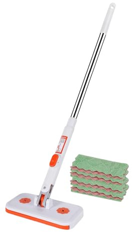 - Mop, pulitore articolare, di scorrimento flessibile, manico telescopico regolabile, ergonomico moderno, include assorbenti, panni lavabili, pulizia efficiente