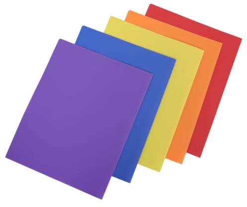 AMUSLESUR 5 Pièces Dossier à Double Poche en PP Empilable avec Double Page Spacieuse pour Optimiser L'espace de Rangement, pour Enseignants et Étudiants en Organisation Scolaire
