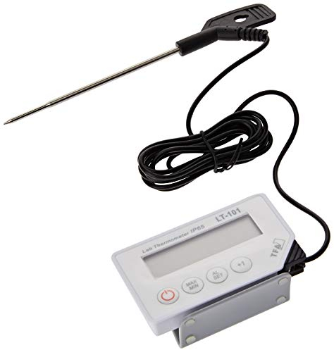 TFA Dostmann LT-101 Profi-Digitalthermometer, mit EinstichFühler, optische und akustischer Alarm, abwaschbar, ideal für den Profi-Einsatz, L 87 x B 17 (29) x H 52 (57) mm