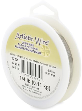Artistic Wire, 32 Gauge Stainless Steel Craft Wire, 1449 FT