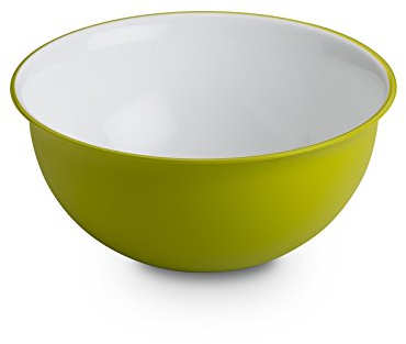 Omada Design Schüssel für Pasta und Salat (1,5 Liter), Schüssel aus Polypropylen und integrierten antimikrobiellen Mitteln eliminiert Bakterien und Pilze. Made in Italy Linea Sanaliving Weiß Apfelgrün