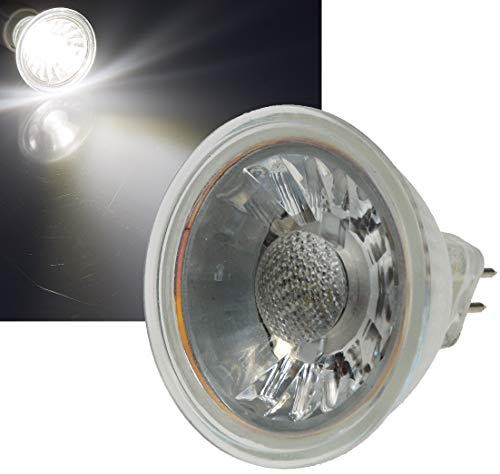 ChiliTec LED Strahler MR16 Lampe 12V 5W 460lm Ersatz Leuchtmittel für Halogen-Strahler für Einbaustrahler Leuchten 4000k Weiß