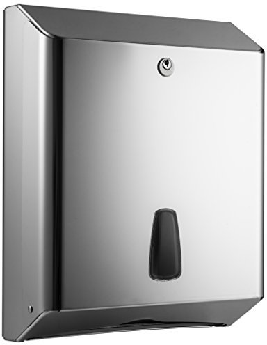 DISPENSER DISTRIBUTORE PER CARTA ASCIUGAMANI INTERFOGLIATA ACCIAIO INOX MAR PLAST (INOX LUCIDO)