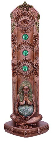 Nemesis Now Brûleur d'encens Gaia Art Statue Terre Mère Éthérée Vert 24 cm