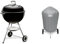 Weber 1341504 Holzkohlegrill Classic Kettle, 57 cm Durchmesser, schwarz + Grill-Abdeckhaube für Holzkohlegrills mit einem Durchmesser von 57 cm, Grau