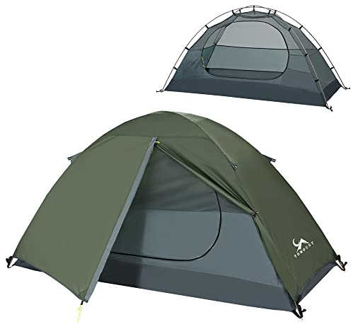 MC TOMOUNT Backpacking Tent 1 Person Waterproof Lightweight Double Layer Free-Standing Aluminum Pole for Outdoor Camping Hiking 4 Season