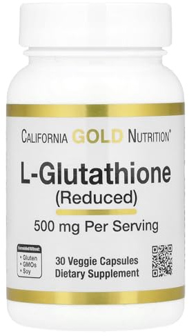 L-Glutathione (Reduced), 500 mg, 30 Veggie Capsules, California Gold Nutrition