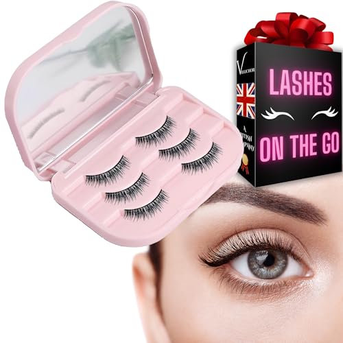 False Eyelash storage box with mirror - Travel case for fake lashes - can easy fit in a handbag - Eye lash organiser - Can store 6 lashes