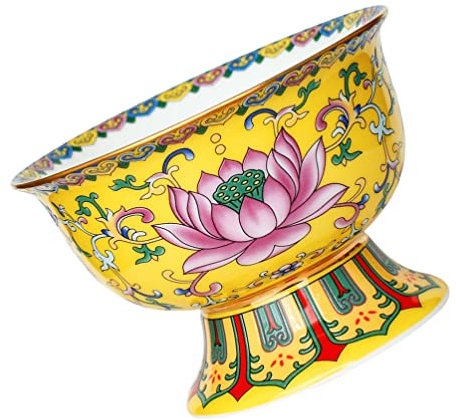 Beavorty Cuenco De Homenaje Al Loto Esmaltado Cuenco Decorativo Para Artículos Budistas Para Decoración Del Hogar Templos Lisa