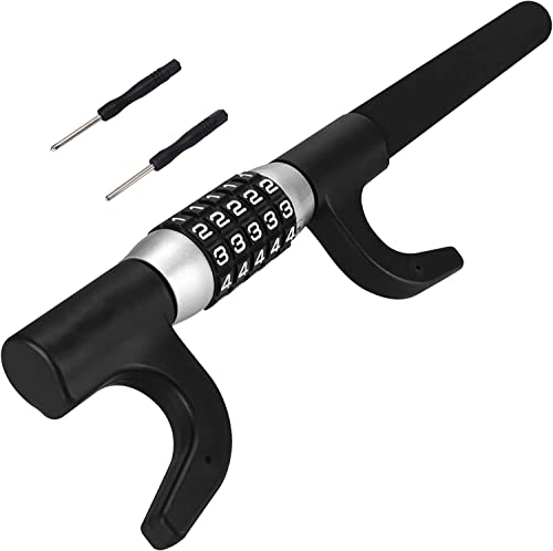 Lenkradkralle mit Zahlenschloss, Lenkradschloss für Auto, Parkkralle Diebstahlschutz Lenkradsperre mit 5-Stelligen, Universelle Diebstahlsicherung für Van Auto Suv Lkw Schwere Auto Sicherheit, Schwarz