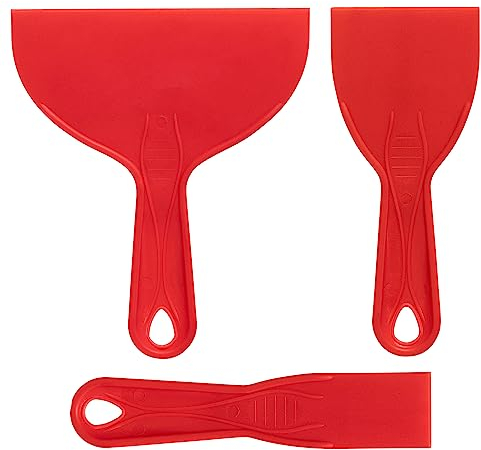Jazooli 3pc Plastic Filler Filling Knife Set Spatula Putty Spreader Spackling Wallpaper Wall Scraper Paint Remover Kit DIY, Includes 38mm, 75mm, 150mm Wide Scrapers
