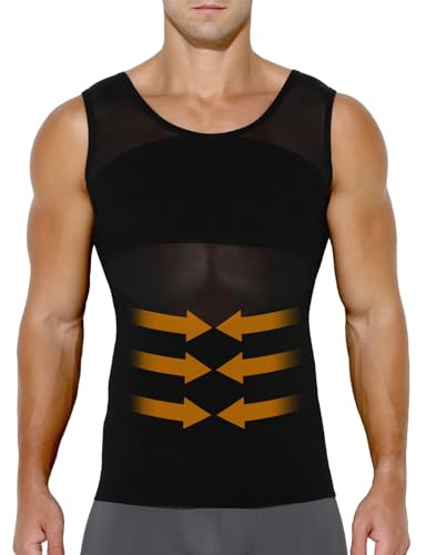 Casey Kevin Kompressionströja herr body shaper, Slimmande kroppsformare väst för män, kompressionsunderkläder shapewear undertröja herr tanktoppar
