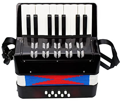 FUNFANG Dragspel Dragspel Dragspel 17-tangenter 8 bas litet dragspel musikinstrument för nybörjare födelsedagspresent