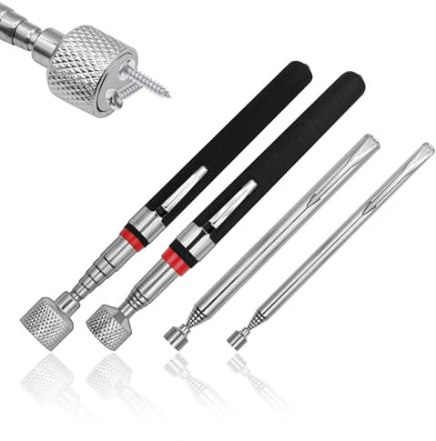 ZYNERY 4 Stück Magnet Teleskopstab, 1.5LB/3.5LB/10LB/15LB Teleskop Magnet, Teleskopisch Magnetheber, Edelstahl Magnetgreifer, Magnetic Pick-Up Tool für Schrauben Mutter Schlüssel Metallteile