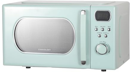 Cookology 20L Freestanding Retro Microwave 800W with 25.5cm Turntable - 8 Auto Cooking Programs - 5 Power Levels - Defrost Setting - Easy-Clean - Mint Green