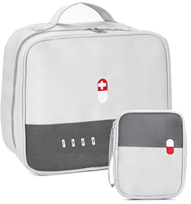Boite de d'urgence, Trousse de Secours Vide Étanche Sac de Médecine Portable Sac de Rangement de Médicaments pour Activités de Plein Air Sport Camping Randonnée Secourisme à Ménage 2 Pièces