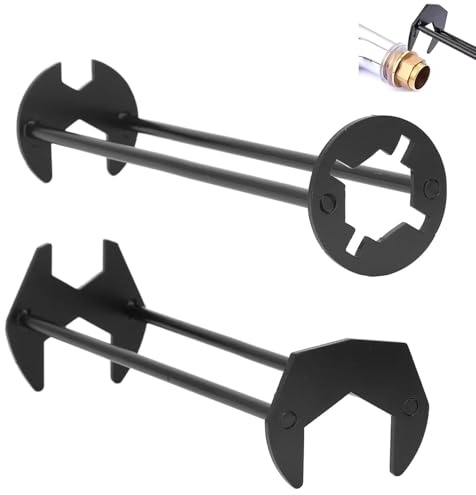 DILUSILK 2Pcs Basin Wrench Multifunctional Sink Tap Spanner Universal Under Sink Plumbers Faucet Nut Removal Tool Set Four-jaw Hex Plumbing Faucet Wrench for Kitchen Bathroom