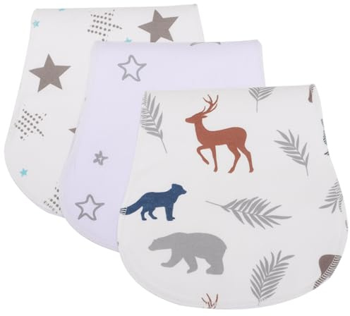 DECOMELODY 3 piezas Paños de Eructo de Algodón Absorbente para Bebés Suaves Transpirables y Duraderos para Niña Toallas para Protección de Ropa Guardería y Uso Diario