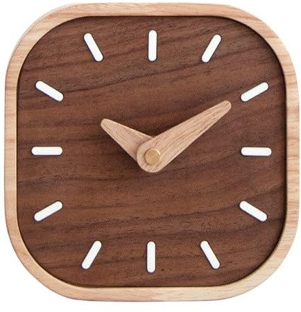 Colcolo Reloj de Mesa de Madera, Adorno de Mesa, Moderno, Elegante, nórdico, Minimalista, Cuadrado, para repisas de Entrada, repisas de Chimenea.