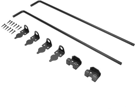 aqxreight Barra de Caída de Puerta de Alta Resistencia, Suelo de Acero de 24 Pulgadas para Puertas y Vallas Seguras, Kit de Barra de Caída de Puerta para Puertas de Madera, Metal o Hierro