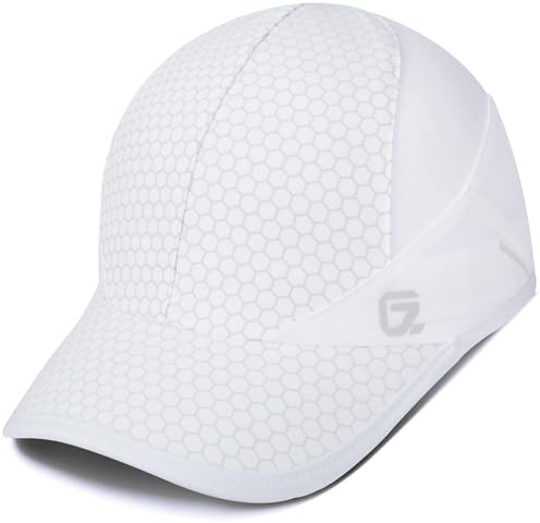 Sport Cap,Soft Folding Brim Lightweight Running Hat Breathable Baseball Cap Quick Dry Sport Caps Cooling Portable Sun Hats for Men and Woman Performance Cloth Workouts and Outdoor Activities White