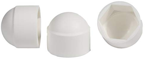 M8 (13mm Wrench) White Plastic Nut and Bolt Protective Dome Cover Caps (Pack of 20) - A07B/1 M8_20