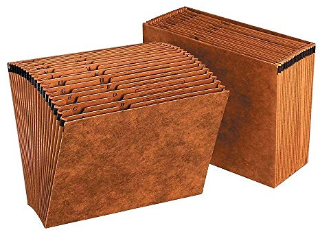 Staples Letha‑Tone Expanding File, A–Z Alphabetical Index, 21‑Pocket Organizer, Letter Size, Brown Redrope