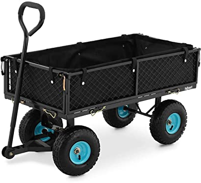 Hillvert HT-Twin 300 Bollerwagen faltbar Handwagen Gerätewagen Transportwagen 300 kg Gartenwagen Schwarz